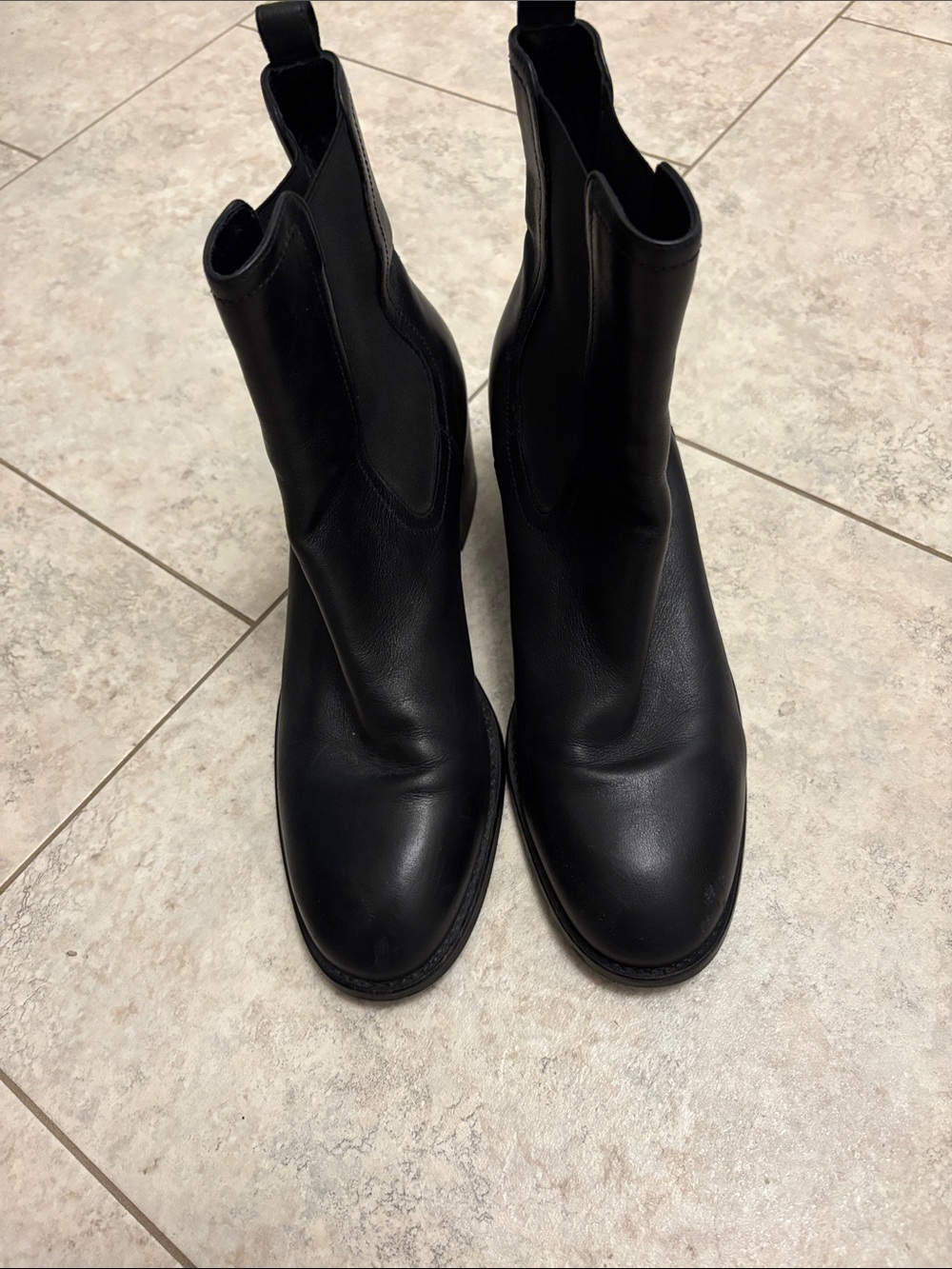 Aquatalia Classic Black Leather Chelsea Boots
